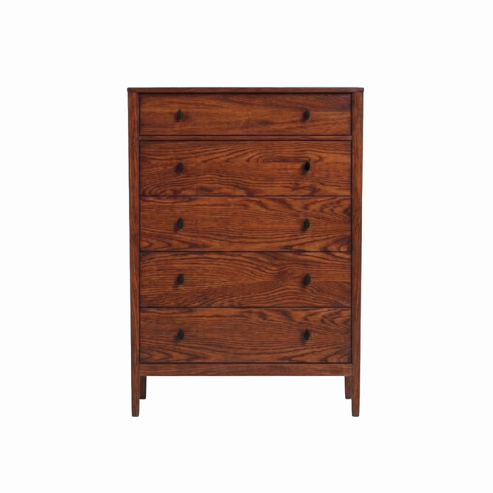Amesbury Five Drawer Chest — Oak wood reference; selected finish may differ