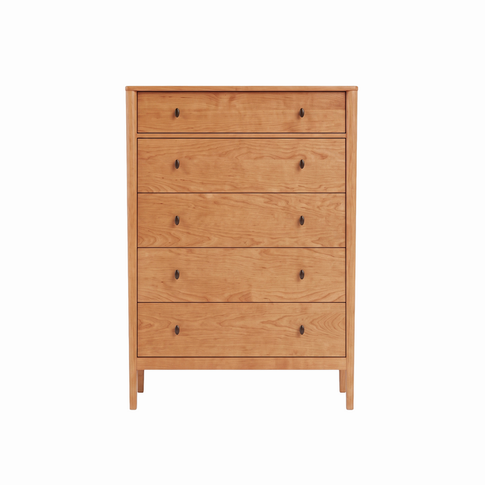Amesbury Five Drawer Chest — Cherry wood reference; selected finish may differ