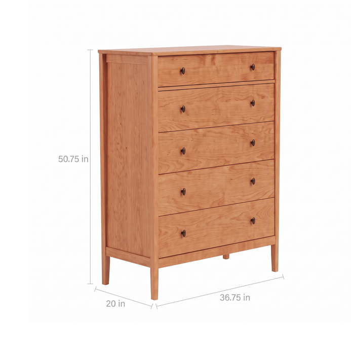 Amesbury Five Drawer Chest — supplier reference image 2; selected finish may differ
