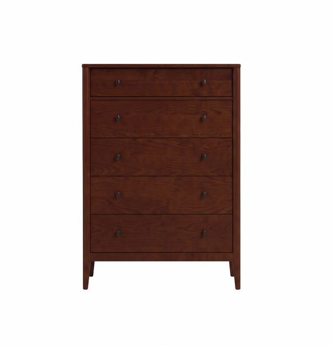 Amesbury Five Drawer Chest — Cherry wood reference; selected finish may differ