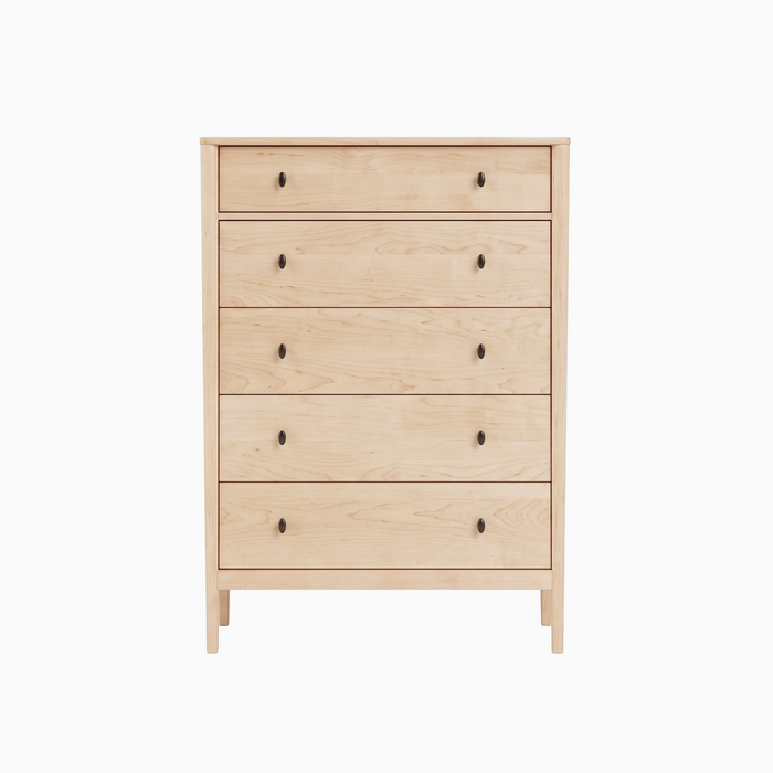 Amesbury Five Drawer Chest — Maple wood reference; selected finish may differ