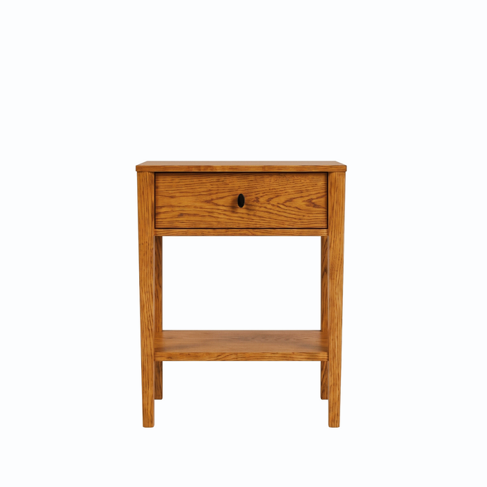 Amesbury One Drawer Nightstand — Oak wood reference; selected finish may differ