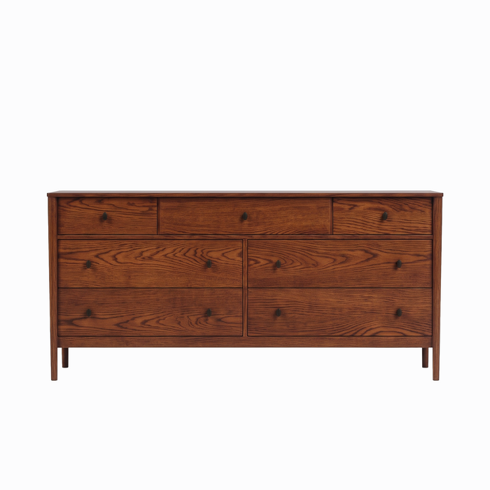 Amesbury Seven Drawer Dresser — Oak wood reference; selected finish may differ