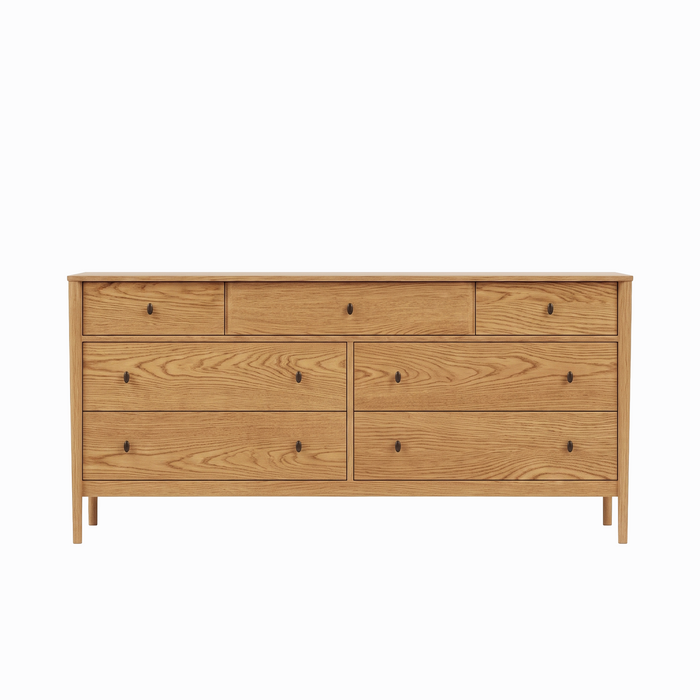 Amesbury Seven Drawer Dresser — Oak wood reference; selected finish may differ