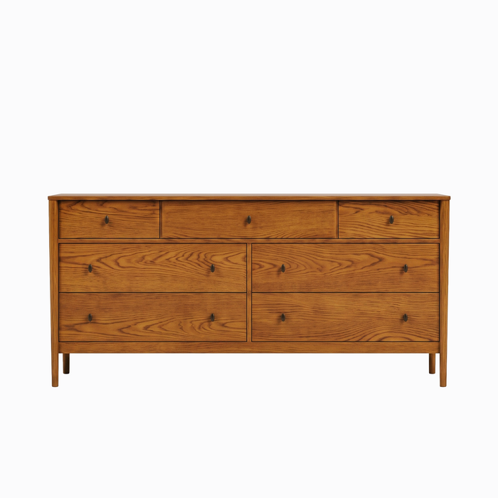 Amesbury Seven Drawer Dresser — Oak wood reference; selected finish may differ