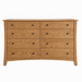 Armstrong Eight Drawer Dresser — Oak wood reference; selected finish may differ