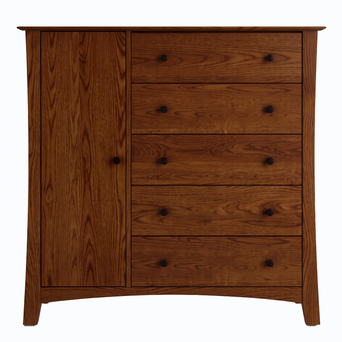 Armstrong Five Drawer Armoire — Oak wood reference; selected finish may differ