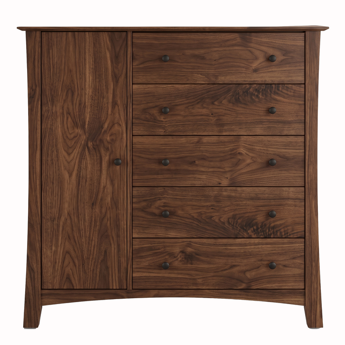 Armstrong Five Drawer Armoire — Walnut wood reference; selected finish may differ