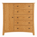 Armstrong Five Drawer Armoire — Oak wood reference; selected finish may differ
