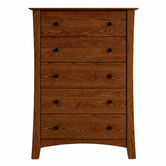 Armstrong Five Drawer Chest — Oak wood reference; selected finish may differ