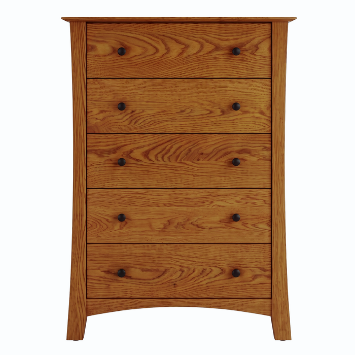 Armstrong Five Drawer Chest — Oak wood reference; selected finish may differ