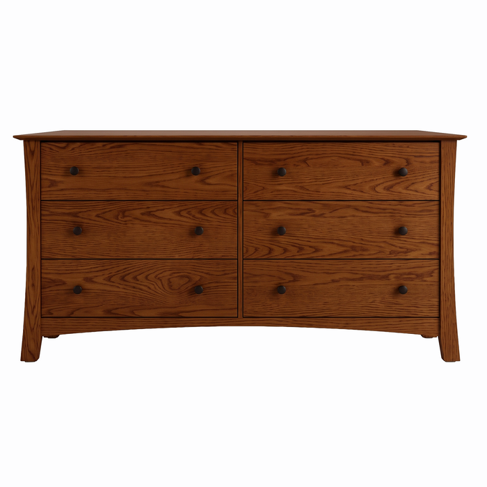 Armstrong Six Drawer Dresser — Oak wood reference; selected finish may differ