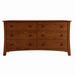 Armstrong Six Drawer Dresser — Oak wood reference; selected finish may differ