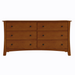 Armstrong Six Drawer Dresser — Cherry wood reference; selected finish may differ