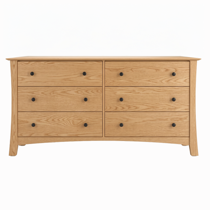 Armstrong Six Drawer Dresser — Oak wood reference; selected finish may differ