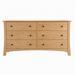 Armstrong Six Drawer Dresser — Oak wood reference; selected finish may differ