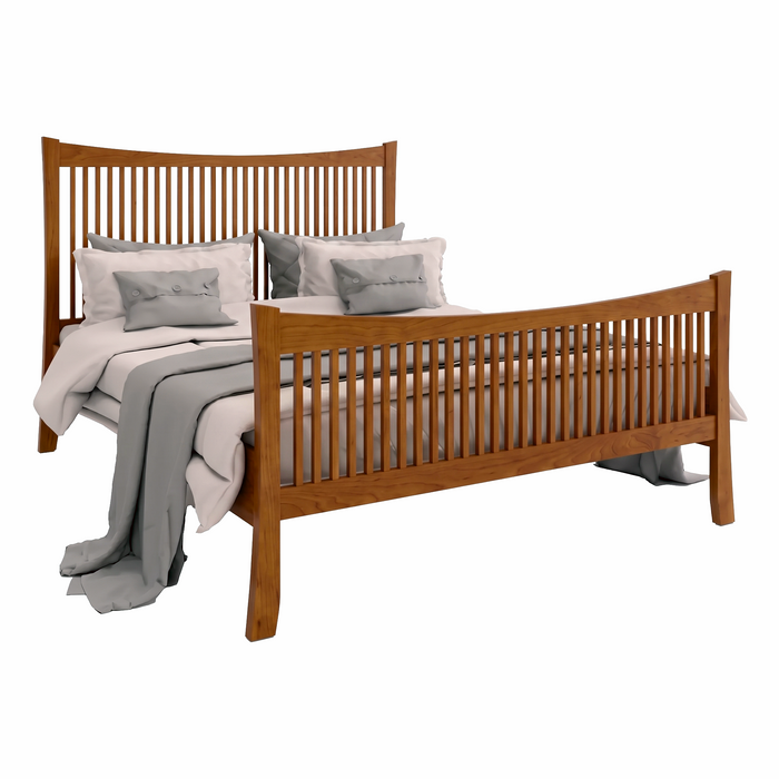 Armstrong Spindle Bed High Footboard — Maple wood reference; selected finish may differ