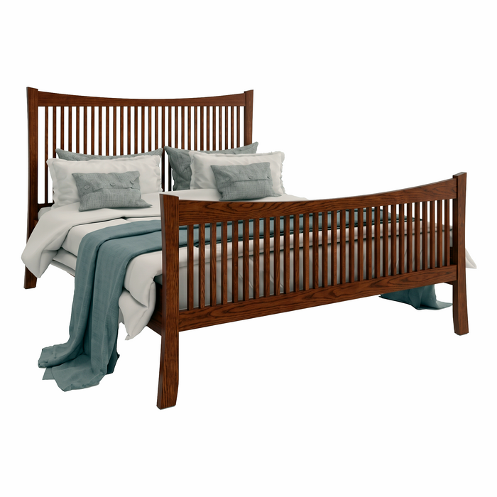 Armstrong Spindle Bed High Footboard — Oak wood reference; selected finish may differ