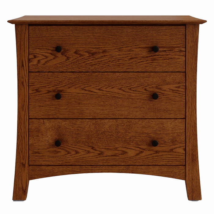 Armstrong Three Drawer Chest — Oak wood reference; selected finish may differ
