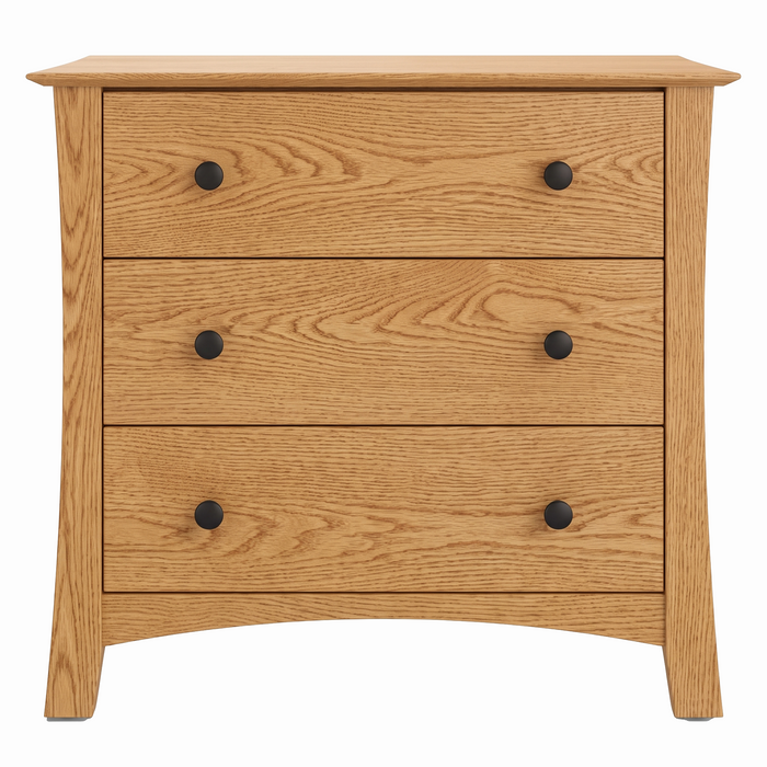 Armstrong Three Drawer Chest — Oak wood reference; selected finish may differ