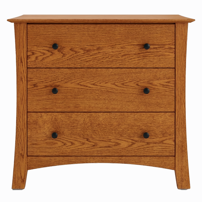 Armstrong Three Drawer Chest — Oak wood reference; selected finish may differ