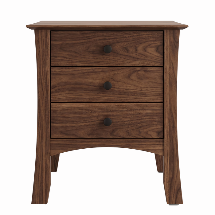 Armstrong Three Drawer Nightstand — Walnut wood reference; selected finish may differ