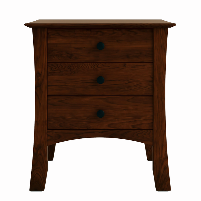 Armstrong Three Drawer Nightstand — Cherry wood reference; selected finish may differ