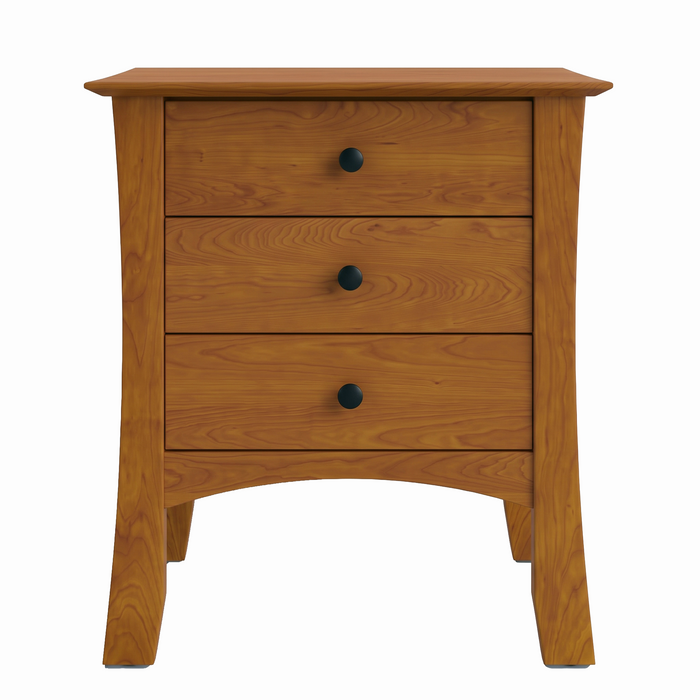 Armstrong Three Drawer Nightstand — Maple wood reference; selected finish may differ