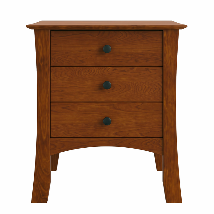 Armstrong Three Drawer Nightstand — Maple wood reference; selected finish may differ