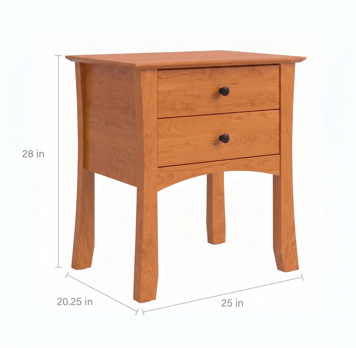 Armstrong Two Drawer Nightstand — supplier reference image 2; selected finish may differ