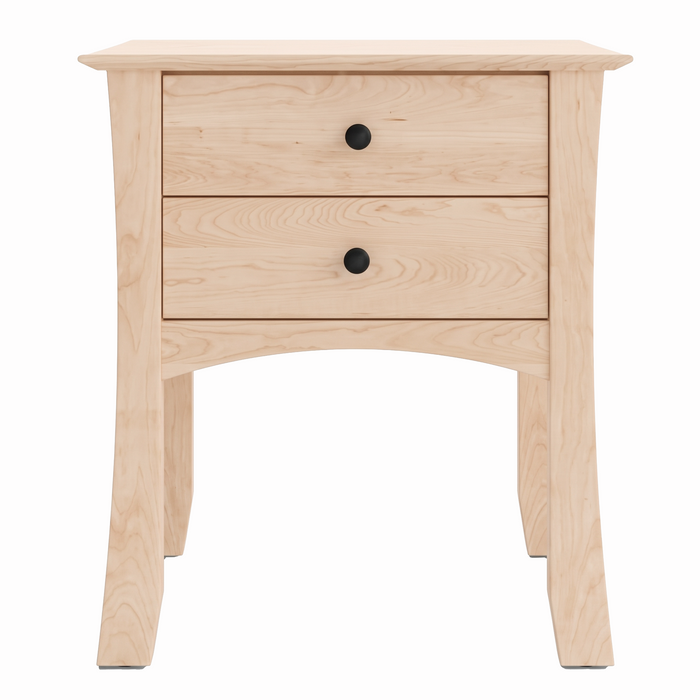 Armstrong Two Drawer Nightstand — Maple wood reference; selected finish may differ
