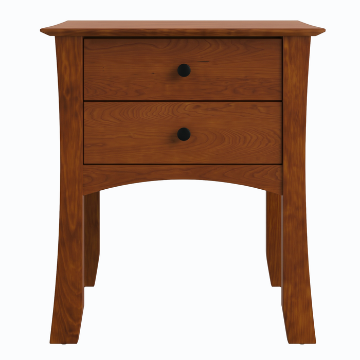 Armstrong Two Drawer Nightstand — Maple wood reference; selected finish may differ