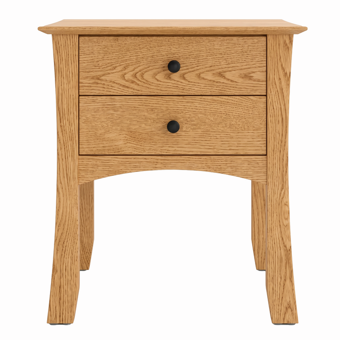 Armstrong Two Drawer Nightstand — Oak wood reference; selected finish may differ