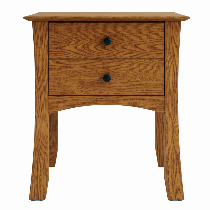 Armstrong Two Drawer Nightstand — Oak wood reference; selected finish may differ