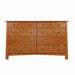 Benson Eight Drawer Dresser — Cherry wood reference; selected finish may differ