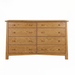Benson Eight Drawer Dresser — Oak wood reference; selected finish may differ
