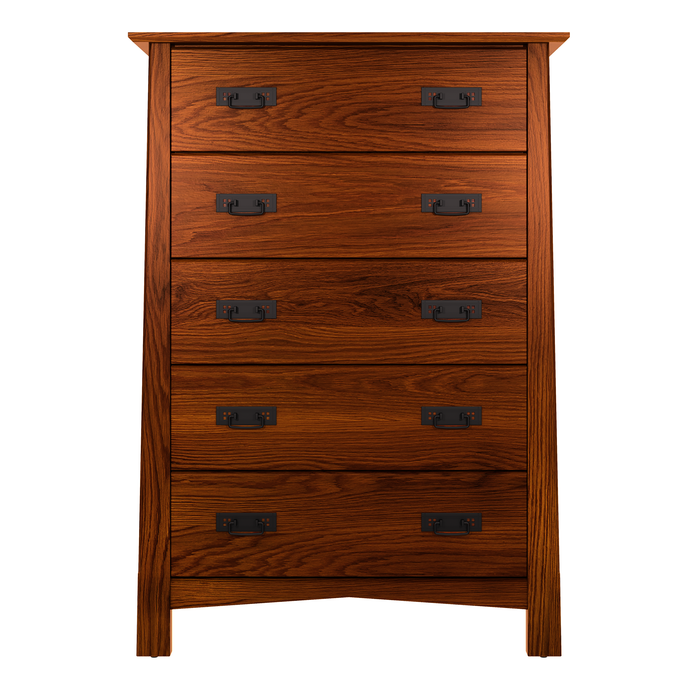 Benson Five Drawer Chest — Oak wood reference; selected finish may differ