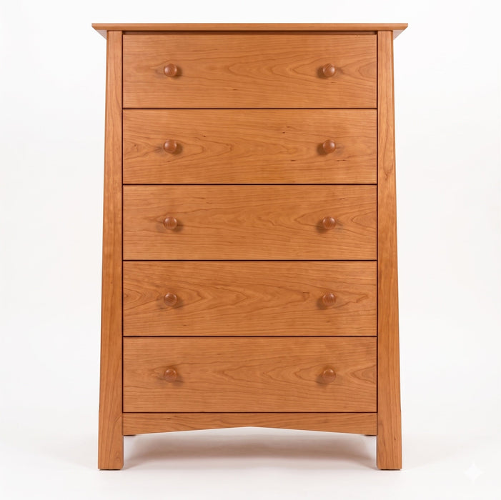 Benson Five Drawer Chest — Cherry wood reference; selected finish may differ