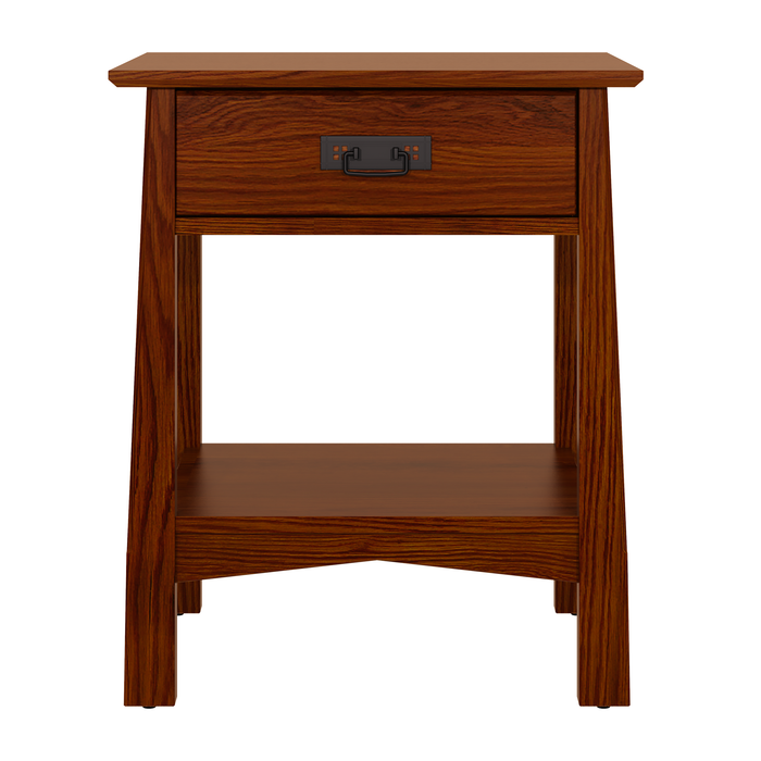 Benson One Drawer Nightstand — Oak wood reference; selected finish may differ
