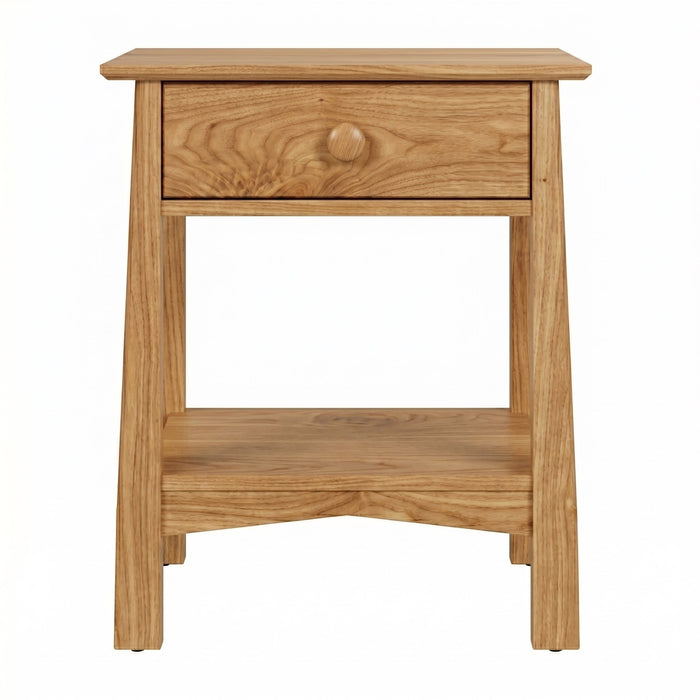 Benson One Drawer Nightstand — Oak wood reference; selected finish may differ