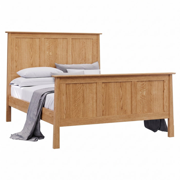 Benson Panel Bed High Footboard — Oak wood reference; selected finish may differ