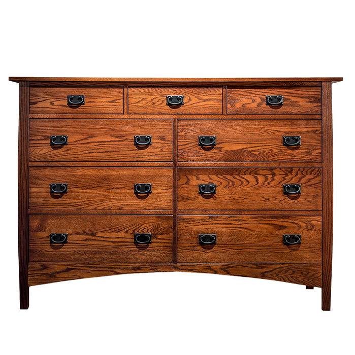Berkshire Nine Drawer Dresser — Oak wood reference; selected finish may differ