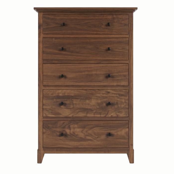Cabot Five Drawer Chest — Walnut wood reference; selected finish may differ