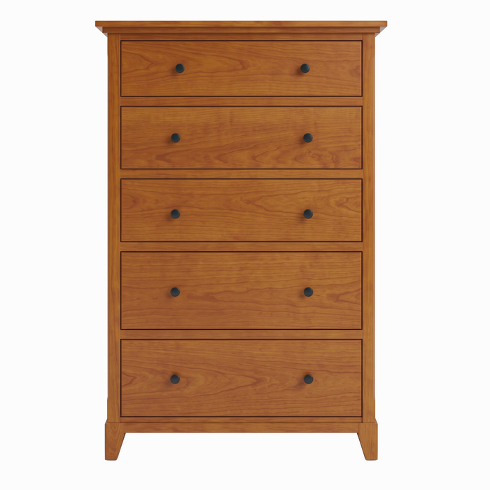 Cabot Five Drawer Chest — Maple wood reference; selected finish may differ