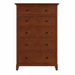 Cabot Five Drawer Chest — Maple wood reference; selected finish may differ