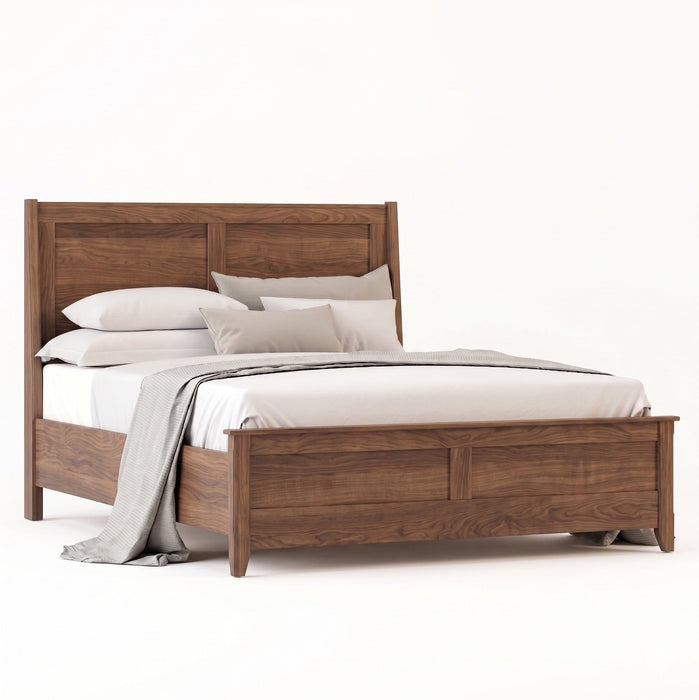 Cabot Panel Bed Low Footboard — Walnut wood reference; selected finish may differ