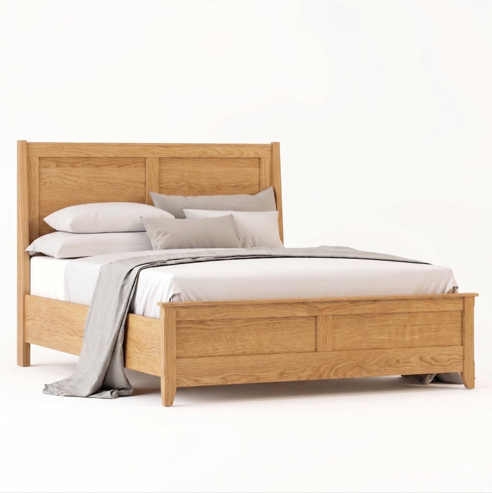 Cabot Panel Bed Low Footboard — Oak wood reference; selected finish may differ