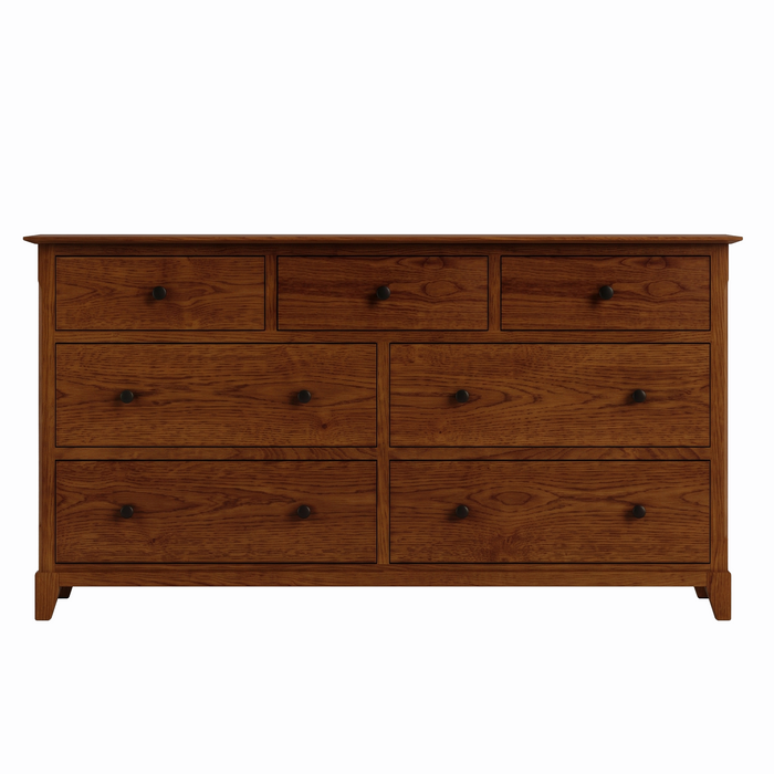 Cabot Seven Drawer Dresser — Oak wood reference; selected finish may differ