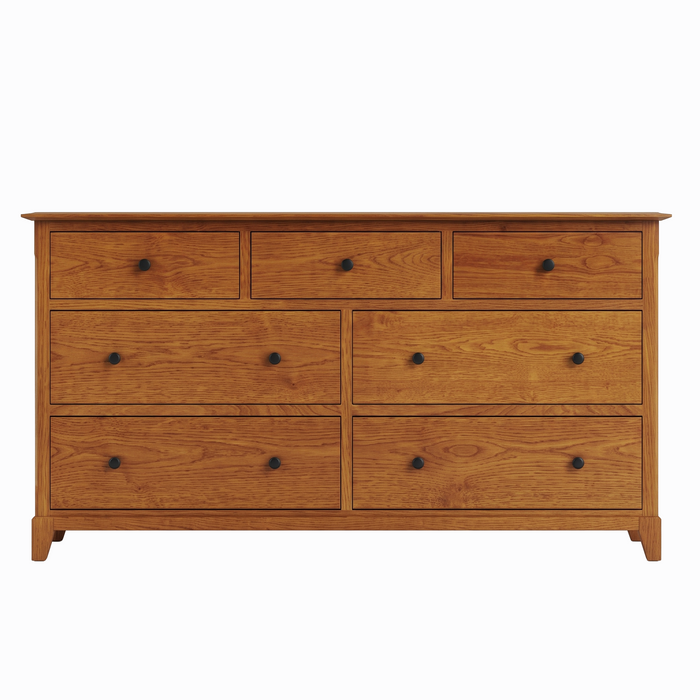 Cabot Seven Drawer Dresser — Oak wood reference; selected finish may differ