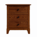Cabot Three Drawer Nightstand — Oak wood reference; selected finish may differ